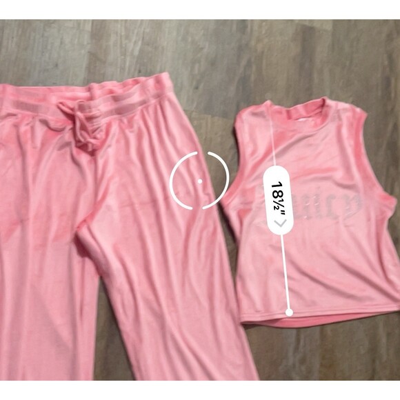 Juicy Couture Sleepwear Pink Tank Top 2 Piece Pajama Set Size L Exc Condition - Picture 13 of 16